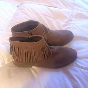Ankle Booties With Fringe